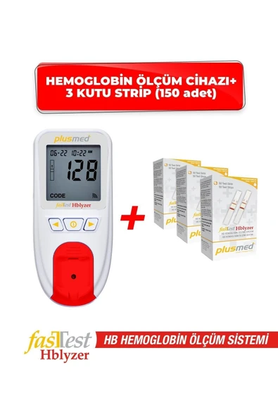 PLUSMED PLUSMED Fasttest Hblyzer Hemoglobin Ölçüm Cihazı Ve 3 Kutu Strip ürün görseli 1
