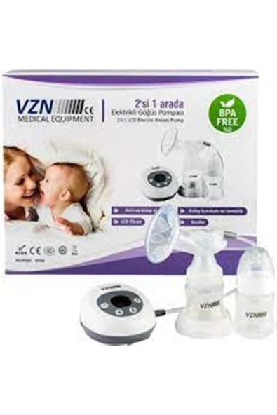 VZN MEDİCAL EQUİPMENT VZN MEDİCAL EQUİPMENT Vzn Tekli Elektrikli Göğüs Süt Sağma Pompası Çift Biberon - 1