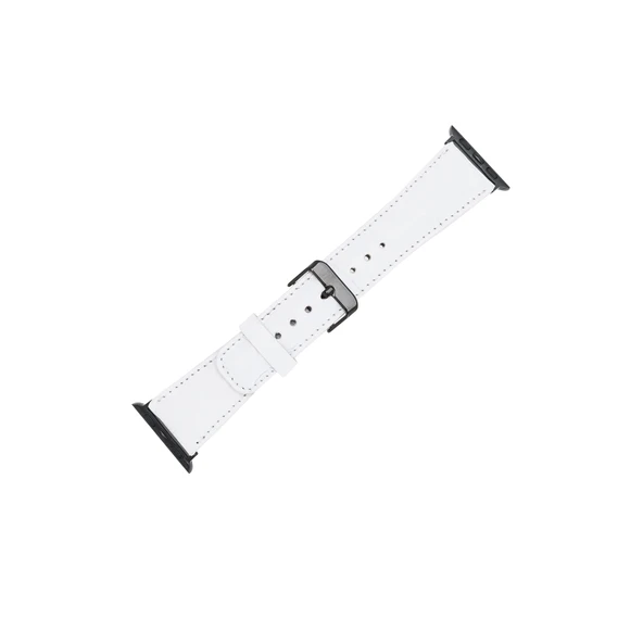 Apple Watch Uyumlu Deri Kordon 42-44-45mm F3 Beyaz - 5