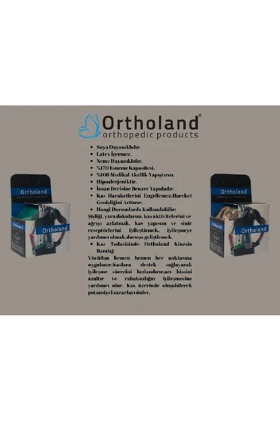 ORTHOLAND ORTHOLAND Açık Mavi Renk Kinesi Band,sporcu Kas Ağrı Bandı,kinezyo Tape - 6