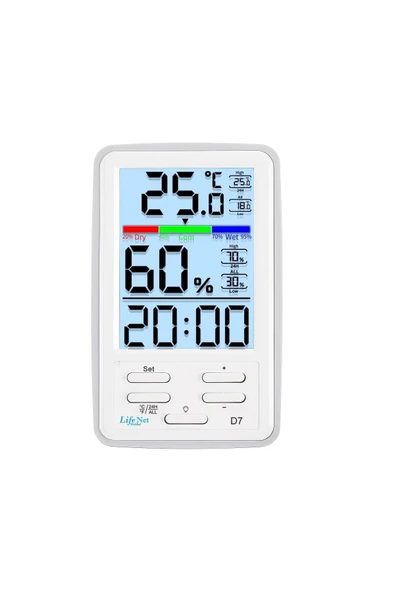 LİFE NET MEDİKAL LİFE NET MEDİKAL Dijital Termometre Isı Nem Ölçer Sıcaklık Iç , Dış Mekan - Resim 7