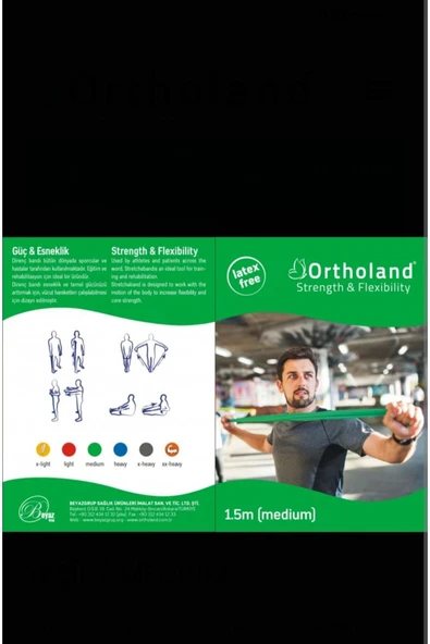 ORTHOLAND ORTHOLAND Yeşil Egzersiz Bandı 1,5 Metre Medium - 1