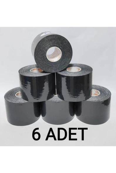 BİATAPE BİATAPE Bia Tape Kinesio 5 Cm X 5 M - Siyah Rengi Sporcu Ağrı Bandı 6'lı (pakette 6 Adet) ürün görseli 1