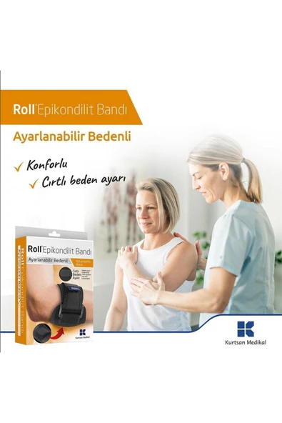 ROLL ROLL Epikondilit Bandı Tenisçi Dirseği Bandı Ayarlanabilir Beden - 1
