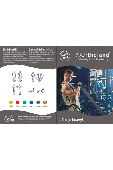 ORTHOLAND ORTHOLAND EGZERSİZ BANDI 1,5 METRE DİRENÇ BANDI - 1