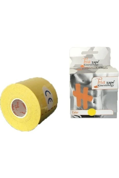 BİATAPE BİATAPE Bia Tape Kinesio 5 Cm X 5 M - Sarı Rengi Sporcu Ağrı Bandı 12'li (pakette 12 Adet) - 2