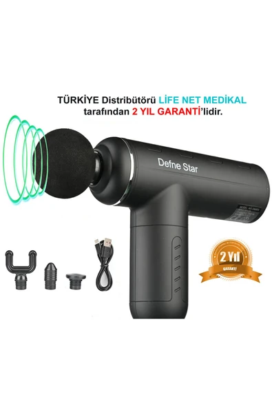 DEFNE STAR DEFNE STAR Darbeli Titreşimli Şarjlı Sporcu Masaj Tabancası Masaj Aleti Kas Rahatlatıcı Egzersiz Aleti NG-SM003 - 2