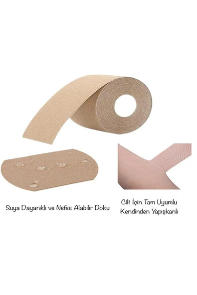 BKMC BKMC Göğüs (meme) Bandı, Meme Dikleştirici Bant, Meme Kaldırıcı Ten Rengi - Resim 2