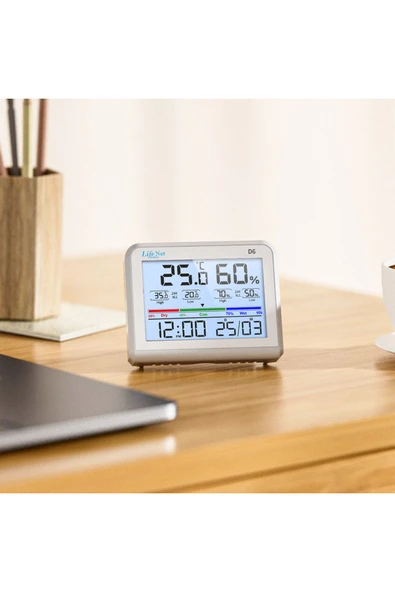 LİFE NET MEDİKAL LİFE NET MEDİKAL Dijital Termometre Isı Ve Nem Ölçer D6 - Resim 4