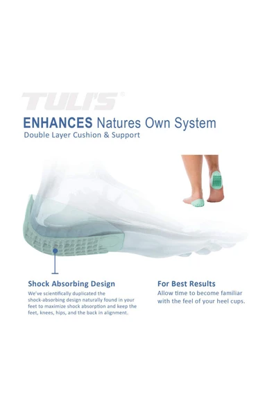TULI'S TULI'S Heel Cups Topukluk 1 Çift (80 KG ALTI KULLANIM) Medium (REGULAR) Boy - Resim 6