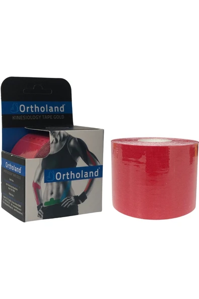 ORTHOLAND ORTHOLAND Kırmızı Renk Kinesi Band Sporcu Kas Ağrı Bandı Kinezyo Tape ürün görseli