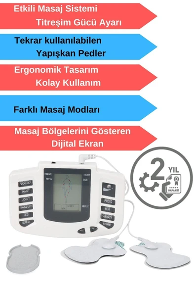 ALLLİFE ALLLİFE Elektronik Terlikli Fizik Tedavi Tens Terapi Cihazı Masaj Aleti 16 Pedli - 2