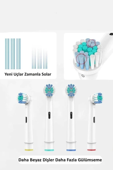 TTOYSWORLD TTOYSWORLD 4 Adet Oral B Pilli Ve Elektrikli Diş Fırçalarına Uyumlu Yedek Başlık - 4