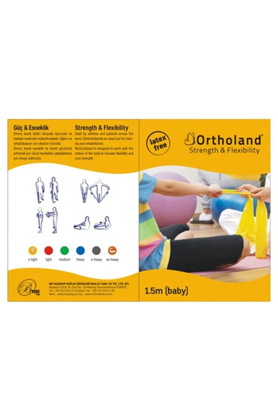 ORTHOLAND ORTHOLAND Egzersiz Bandı 1.5 Metre / Sarı / Hafif - 1