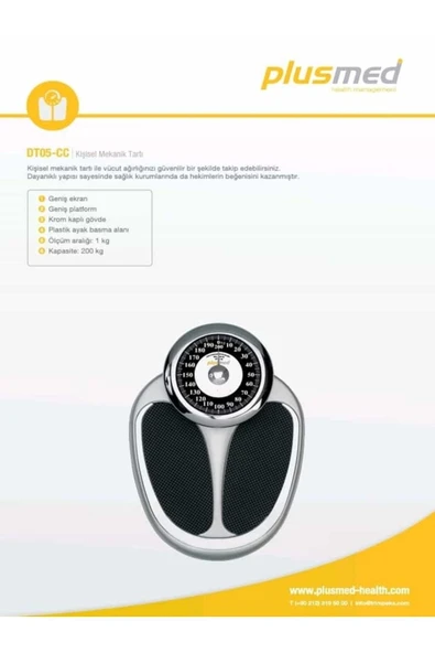 PLUSMED PLUSMED DT05-CC Mekanik Banyo Baskülü 200kg Kapasiteli ürün görseli 1