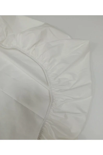 90x190 Lastikli Çarşaf Beyaz - Resim 3
