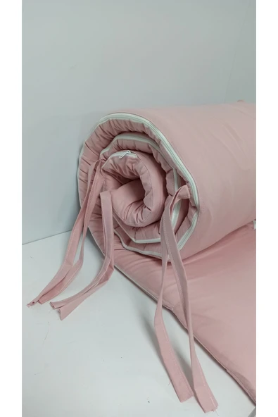 Ege Home Mia Fırfırlı Beşik Yan koruma koyu pudra 38×235 tek parça - 5