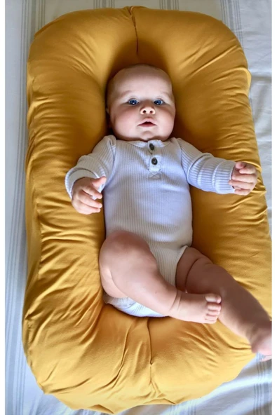 Ege Home Organik Babynest Yenidoğan Bebek Yatağı Sarı - 1