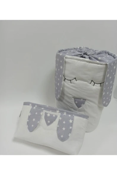 Beyaz Gri Yıldız Desen Düzenleyici Sepet 2'li