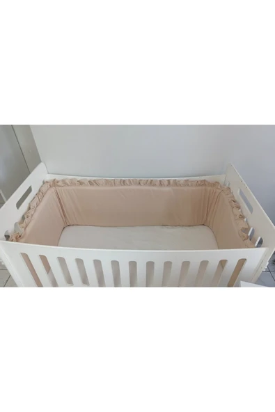 Ege Home Mia Fırfırlı Beşik Yan Koruma Bej 38×235 tek parça - 2
