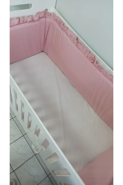 Ege Home Mia Fırfırlı Beşik Yan koruma koyu pudra 38×235 tek parça - 2