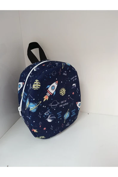 Ege Home kreş sırt çantası çocuk sırt çantası uzay temalı lacivert - Resim 3
