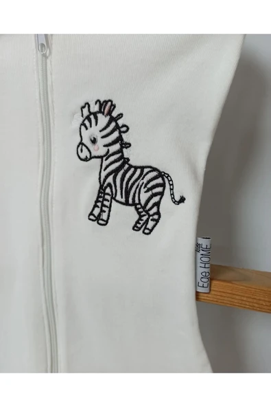 Uyku Tulumu Fermuarlı Kundak 0-3 Ay Zebra Nakışlı - 2