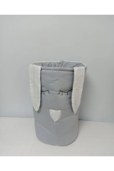 Gri Beyaz Bebek Oyuncak Kirli Çamaşır Sepeti