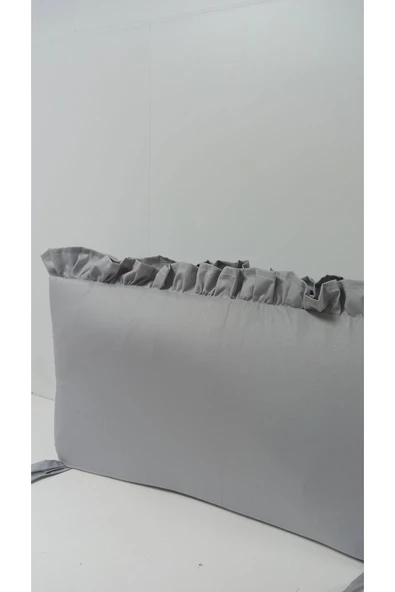 Ege Home Mia Fırfırlı Beşik Yan Koruma Gri 38×235 tek parça - 4