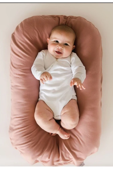 Ege Home organik babynest yenidoğan bebek yatağı koyu pudra - 1