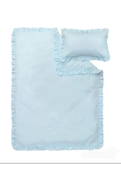 Ege Home Country Fırfırlı Bebek Nevresim Takımı Mavi ürün görseli