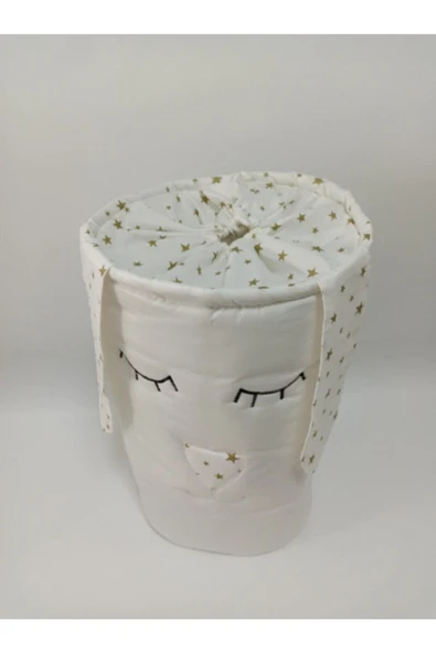 Beyaz Gold Yıldız Oyuncak Kirli Sepeti Cocuk Camasir Sepeti - 2