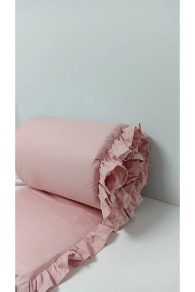 Ege Home Mia Fırfırlı Beşik Yan koruma koyu pudra 38×235 tek parça - 3