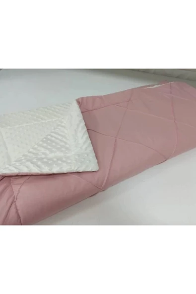 Ege Home nohut battaniyeli nervürlü dolgulu bebek yorgan 100*150 koyu pudra ürün görseli