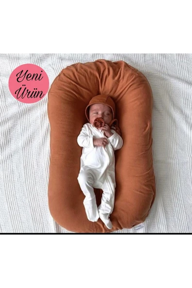 Ege Home organik babynest yenidoğan bebek yatağı koyu tarçın kiremit - 1