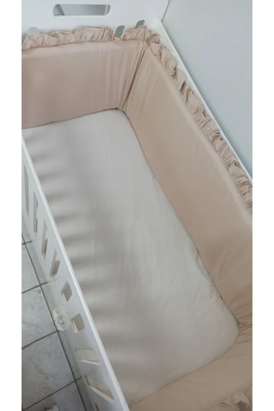 Ege Home Mia Fırfırlı Beşik Yan Koruma Bej 38×235 tek parça - 3