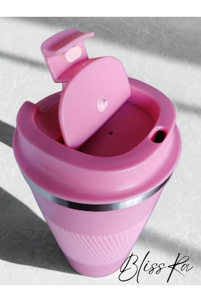 Blissra Paslanmaz Çelik Termos Mug -500 mL– Sızdırmaz Kapaklı Kahve Kupası, Taşınabilir Çelik Bardak - 2