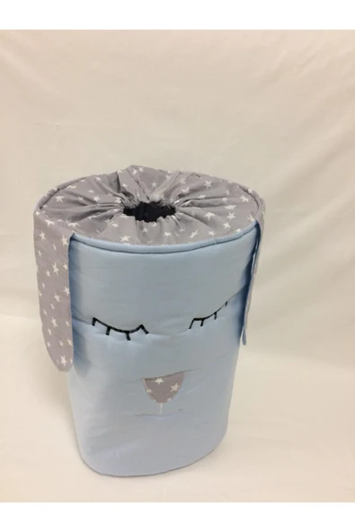Mavi Gri Yıldız Oyuncak Kirli Sepeti - 2