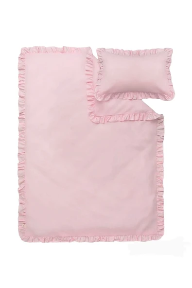 Ege Home Country Fırfırlı Bebek Nevresim Takımı Koyu Pudra ürün görseli