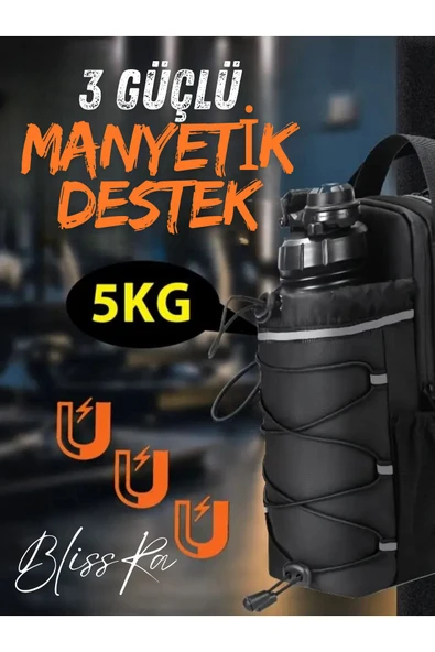 Blissra Mıknatıslı Sporcu Çantası Su Matarası Çantası | Manyetik Fitness Gym Çanta | Yansıtıcı Şeritli - 2