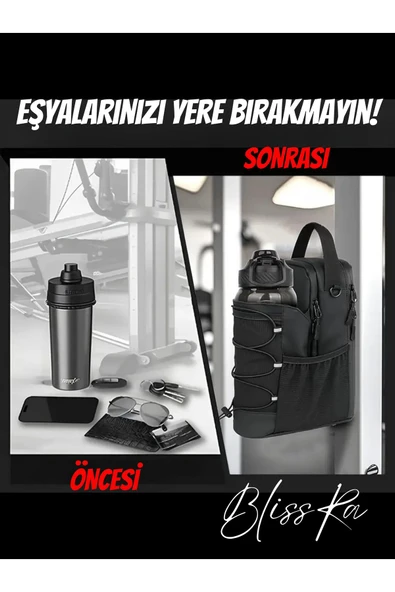Blissra Mıknatıslı Sporcu Çantası Su Matarası Çantası | Manyetik Fitness Gym Çanta | Yansıtıcı Şeritli - 7