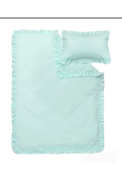 Ege Home Country Fırfırlı Bebek Nevresim Takımı Mint Yeşili - 1