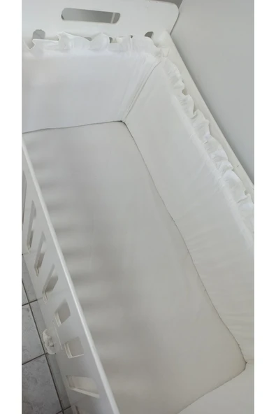 Ege Home Mia Fırfırlı Beşik Yan koruma Ekru 38×235 tek parça - Resim 2