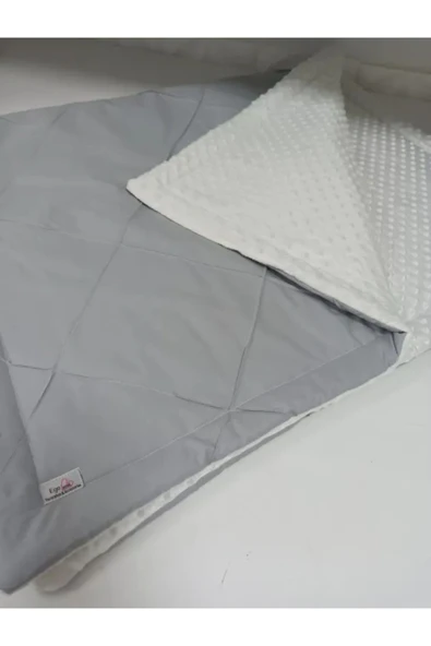 Ege Home nohut battaniyeli nervürlü dolgulu bebek yorgan 100*150 gri