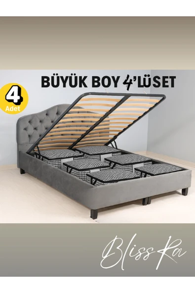 Blissra 4'lü Hurç, Baza Altı Hurç Takımı, Büyük Boy Hurç, Çeyizlik Hurç - 4