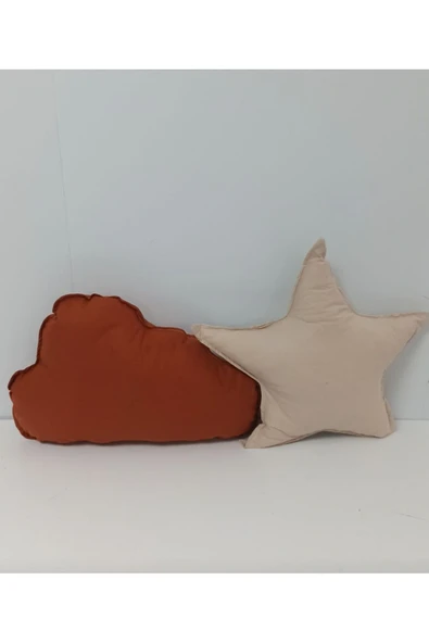 Ege Home 2 li yastık bulut yıldız tarçın bej ürün görseli