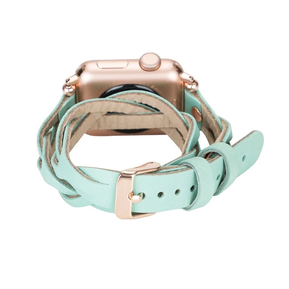 Apple Watch Uyumlu Deri Kordon 38-40-41mm DT RT BRN7 - 3