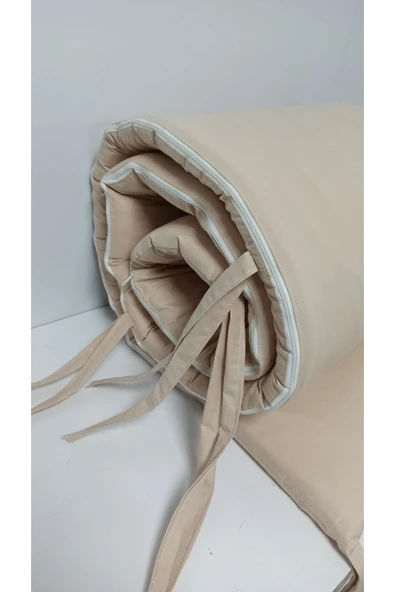 Ege Home Mia Fırfırlı Beşik Yan Koruma Bej 38×235 tek parça - 6