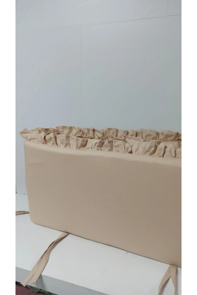 Ege Home Mia Fırfırlı Beşik Yan Koruma Bej 38×235 tek parça - 5