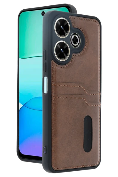 Zipax Xiaomi Redmi 13 4G Kılıf Kartlıklı Silikon Kapak Azn-Sara ürün görseli 1